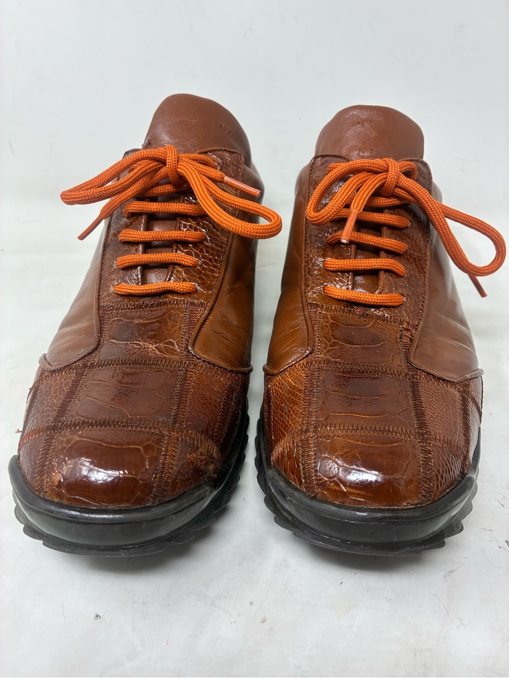 Belvedere Studio Honey Ostrich Leg/Calf Sneakers